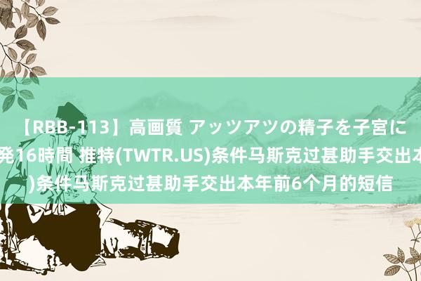 【RBB-113】高画質 アッツアツの精子を子宮に孕ませ中出し120発16時間 推特(TWTR.US)条件马斯克过甚助手交出本年前6个月的短信