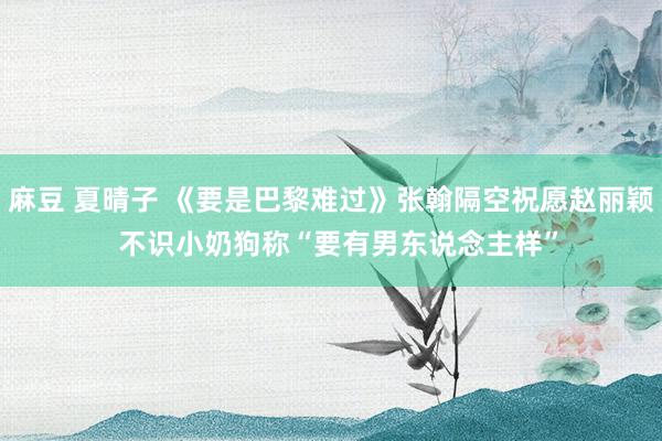 麻豆 夏晴子 《要是巴黎难过》张翰隔空祝愿赵丽颖  不识小奶狗称“要有男东说念主样”